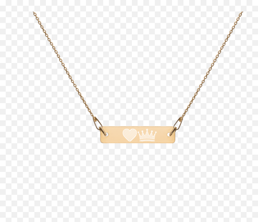 Engraved Emoji Bar Chain Necklace - Solid,Gold Bar Emoji