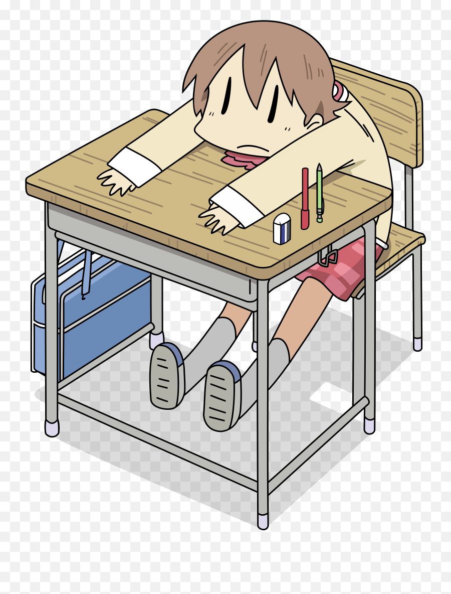 Nichijou Yuuko Bored - Nichijou Desk Emoji,Nichijou Face Emoticon