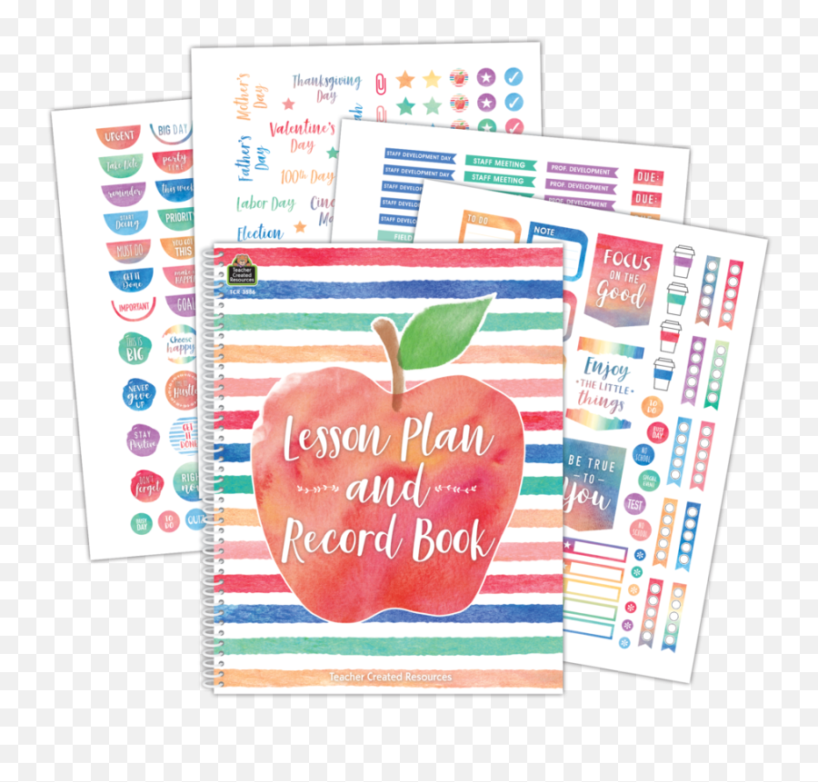 Lesson Plan Record Books - Watercolor Background Lesson Plan Emoji,Emoji Lesson Plan