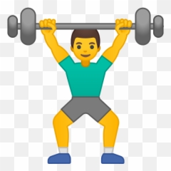 Man Lifting Weights Emoji - Weight Lifting Emoji,Weight Emoji