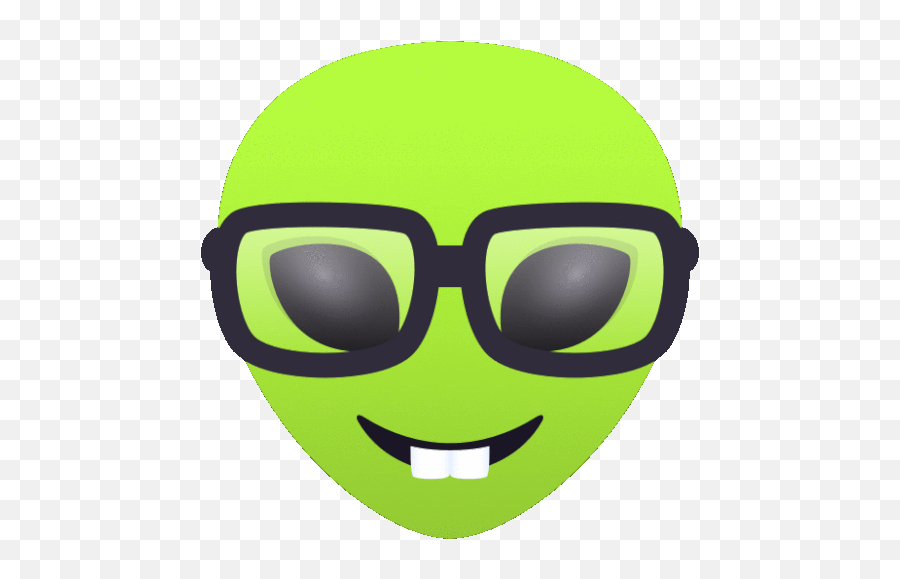 Nerdy Alien Gif - Happy Emoji,Nerdy Emoticon