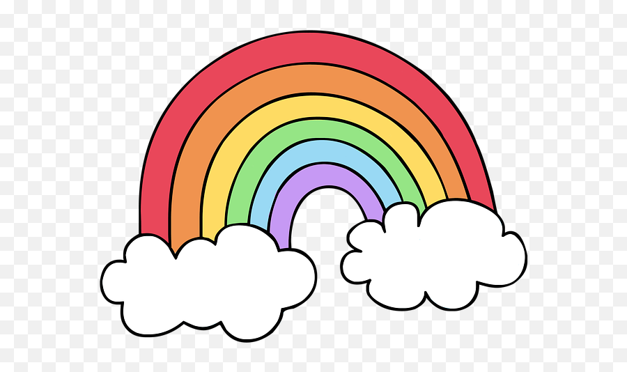 Rainbow Stickers Arts Cute Clipart Kids - Regenbogen Clipart Emoji,Kids Emotions Clipart