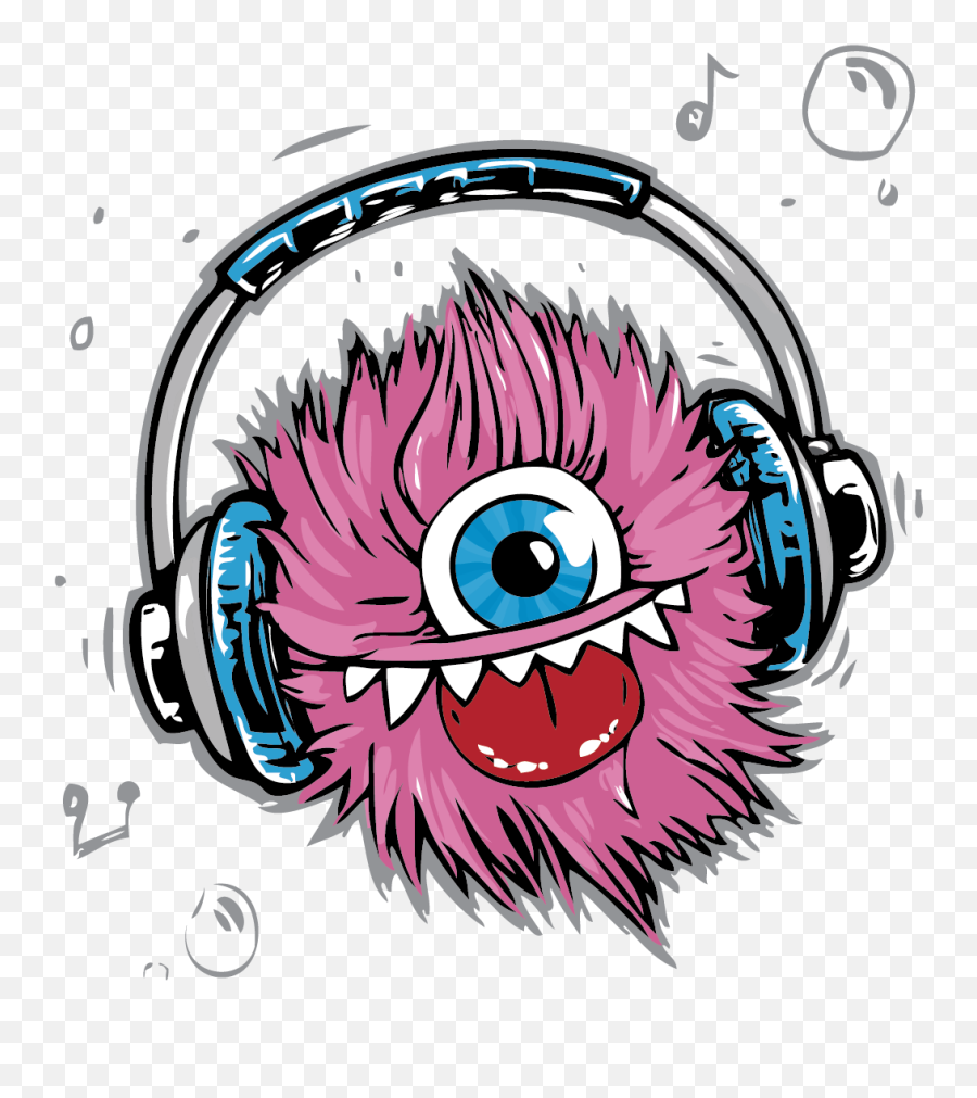 Headphone Clipart Pink Headphone - Music Monster Emoji,Emoji Earphones