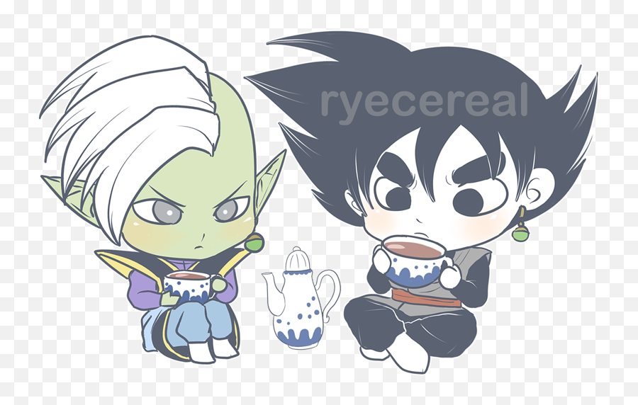 Ryecereal Shop Patterns - Chibi Zamasu And Goku Black Cute Emoji,Zamasu Emoticon