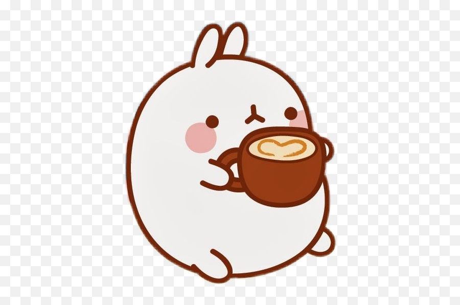 Molang Kawaii Kawaiimolang Sticker - Molang Coffee Emoji,Kawaii Tea Set Emoji
