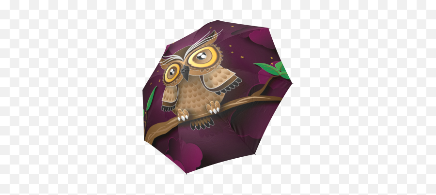 Interestprint Lips Flag Emoji Foldable Travel Rain Umbrella - Eastern Screech Owl,Sugar Skull Emoji