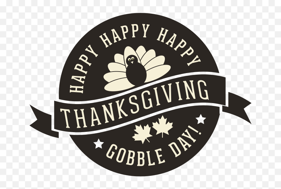 Happy Thanksgiving Day Logo Black And White Clipart Free Svg - Language Emoji,Thanksgiving Emoji Text
