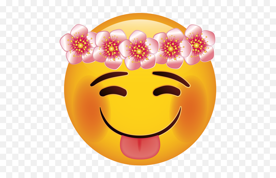 Emoji U2013 The Official Brand Happy Face With Floral Wreath - Happy Emoji,Flower Face Emoji