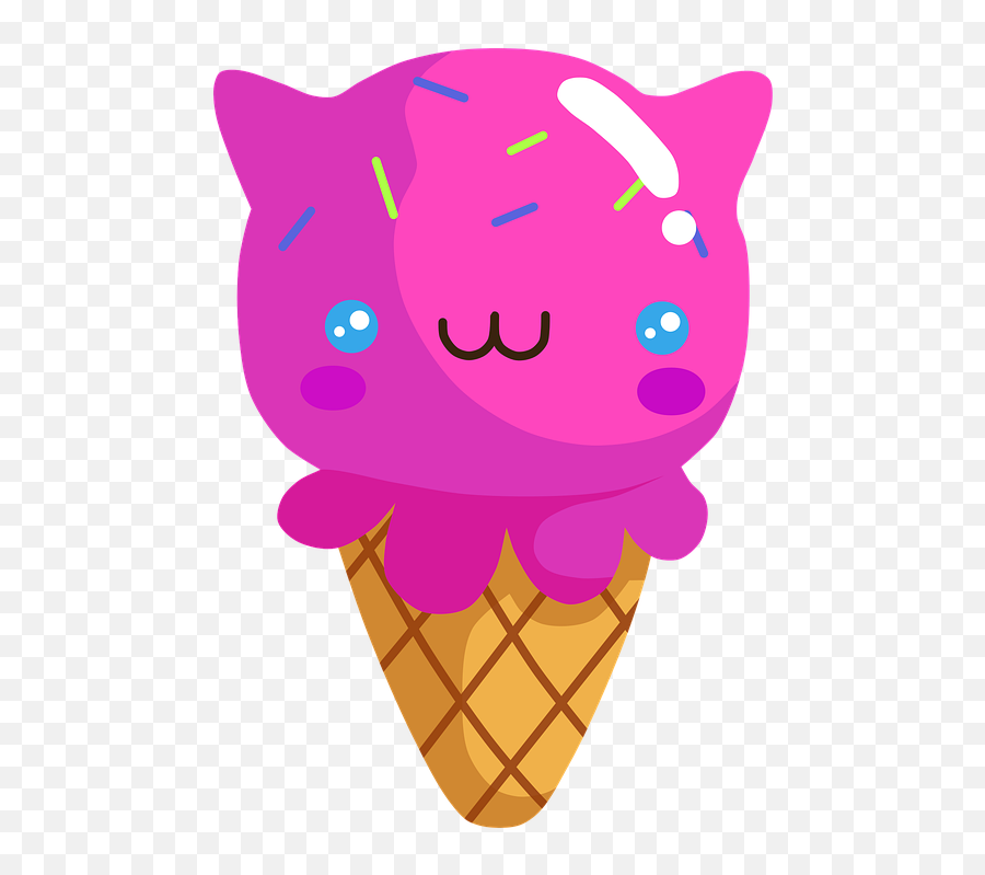 Ice Cream Dessert Kawaii - Girly Emoji,What Is The Ice Cream Emoji