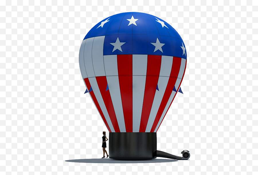 Patriotic Hot Air Balloon - Hot Air Balloon Inflatable Emoji,Commercial Hot Air Balloon Emoticon Add To My Pjone