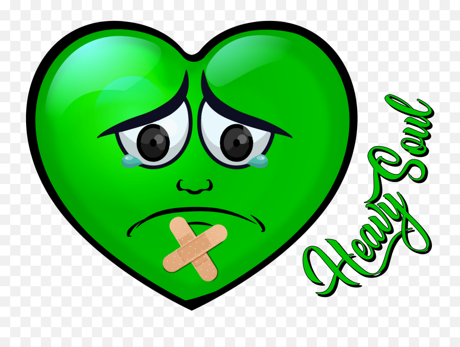 Green Sad Face Tee Emoji,Green Heart Emoji