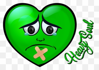Green Sad Face Tee Emoji,Green Heart Emoji