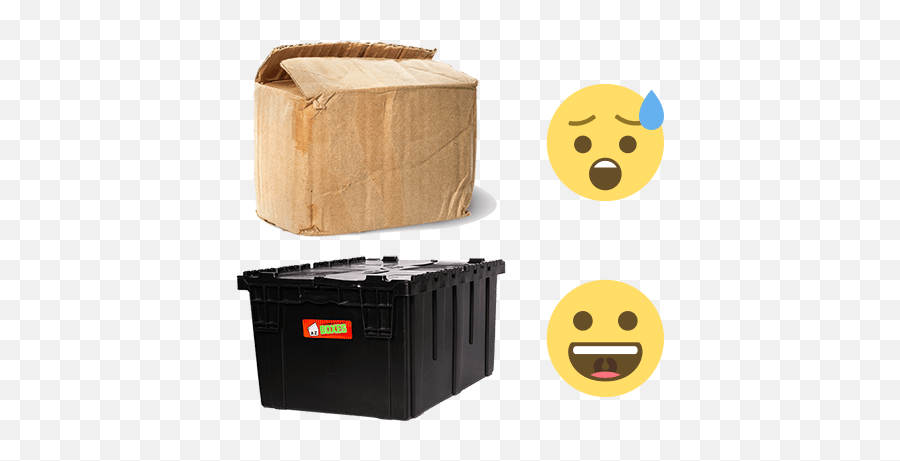 Reusable Vs Cardboard Box - Az Moving Boxes Waste Container Emoji,Box Emoticon