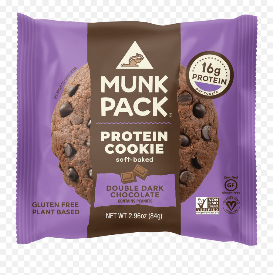 Double Dark Chocolate Protein Cookie 12 - Pack U2013 Munk Pack Munk Pack Protein Cookie Emoji,Smiley Emoticon Baking Cookies