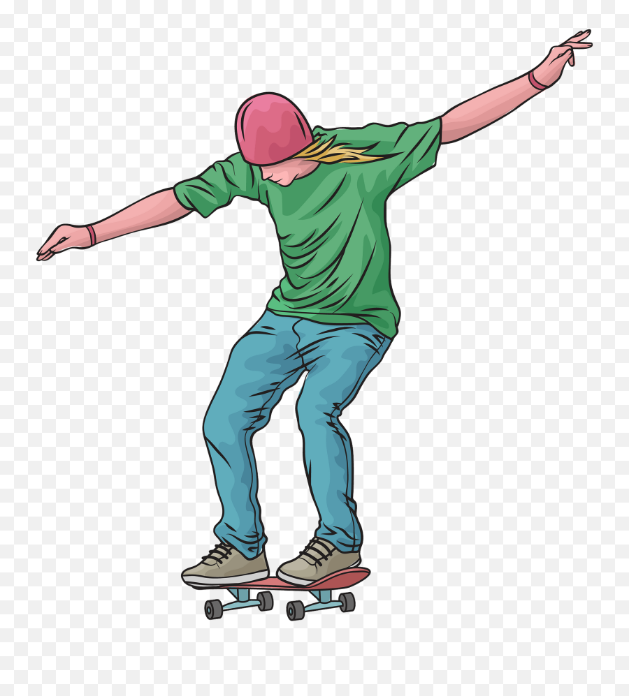 Man Riding A Skateboard Clipart - Riding Skateboard Png Emoji,Skateboard Emoji