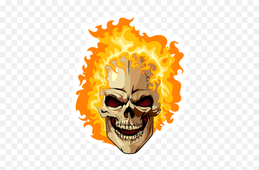 Ghost Rider Fire Head Sticker - Sticker Mania Logo Ghost Rider Sticker Emoji,Ghostbusters Emoji
