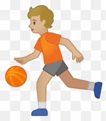 Person Bouncing Ball Emoji Clipart - Soccer Player Emoji Iphone,Guess That Basketball Player By Emoji