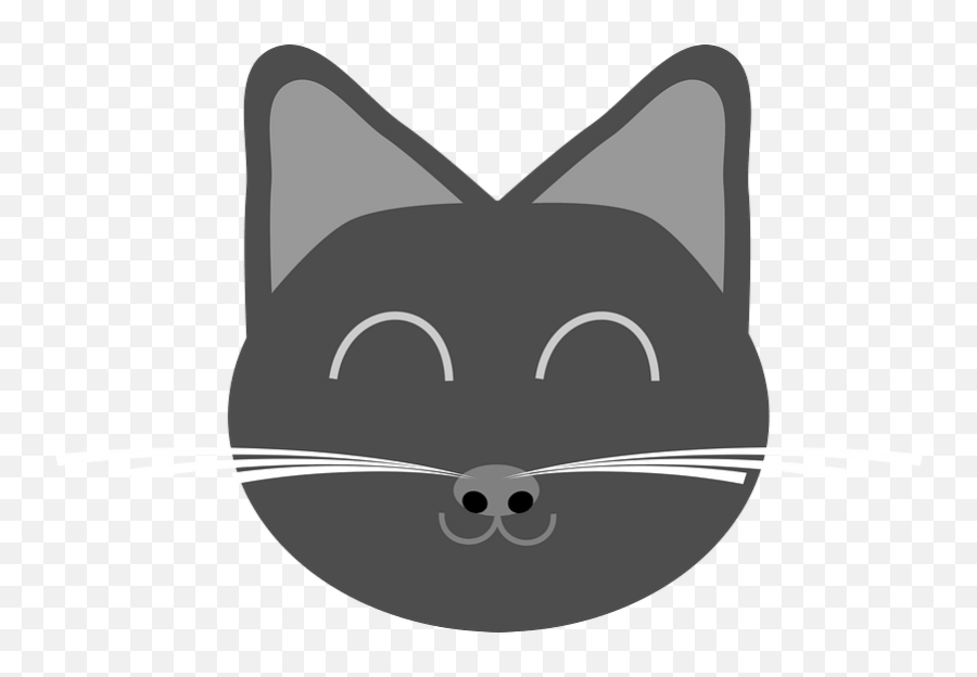 Happy Cat Face Clipart - Soft Emoji,Grey Cat Emoji