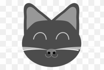 Happy Cat Face Clipart - Soft Emoji,Grey Cat Emoji