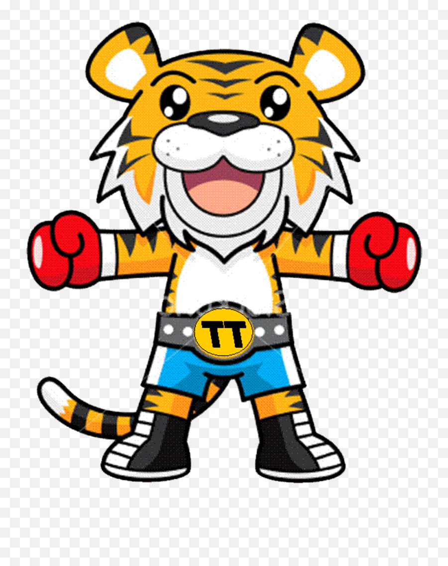 Tiny Tigers Clipart - Cartoon Boxing Tiger Emoji,Animated Tiger Emoticon