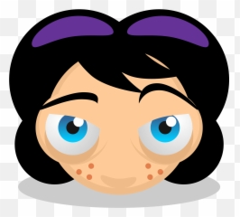 Black Haired Staring Eyes Woman Face - Girly Emoji,Face Cartoon Blonde Female Emojis