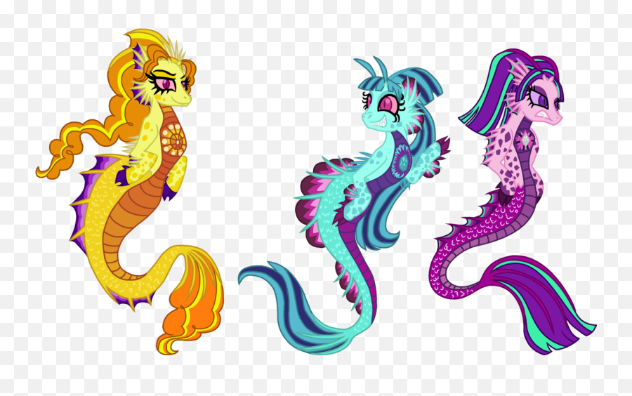 Unique Style Dazzlingssirens My Little Pony Equestria Emoji,Cartoon Seahorses Emotions