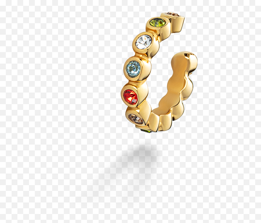 Earring Rainbow Stones Cuff Gold Emoji,Rainbow Emotion Of Color Watch Price