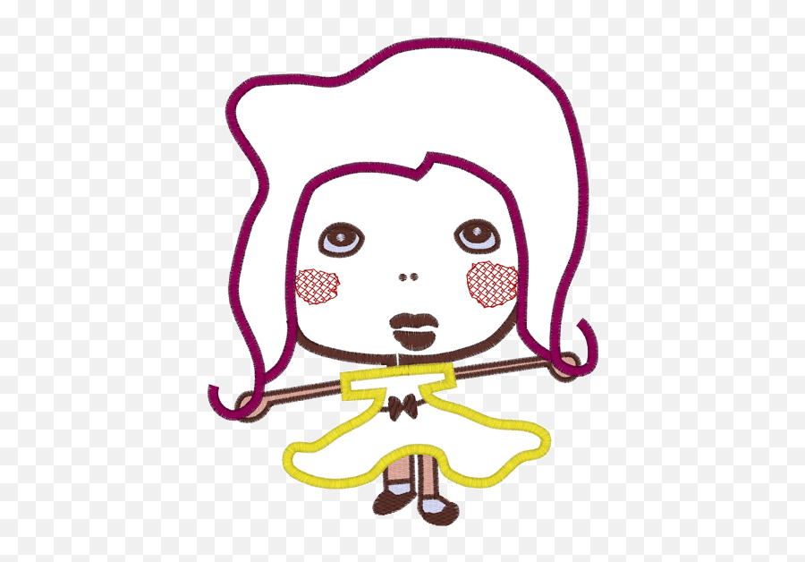 Stitchontime Emoji,Baby Girl With Dolly Emoticon