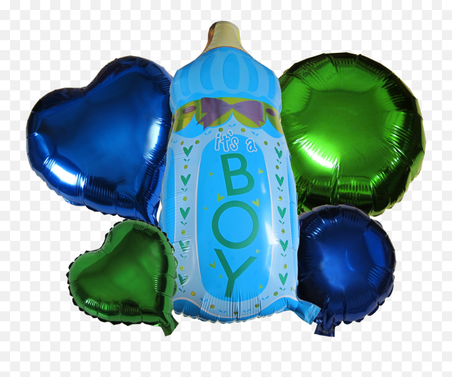 Baby Bottle Boy Balloons 5 Pieces Set - Bottle Emoji,Baby Bottle Emoji