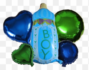 Baby Bottle Boy Balloons 5 Pieces Set - Bottle Emoji,Baby Bottle Emoji