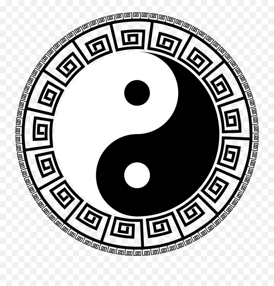 Decorated Yin Yang Symbol Transparent - Yin Yang With Border Emoji,Yin And Yang Emoji