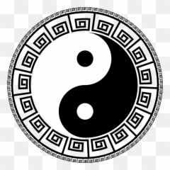 Decorated Yin Yang Symbol Transparent - Yin Yang With Border Emoji,Yin And Yang Emoji