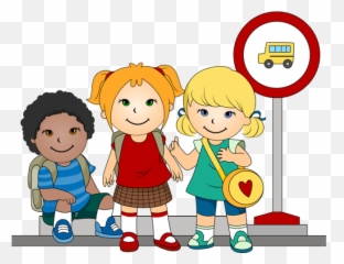 School Bus Stop - Clip Art Library Children At Bus Stop Clip Art Emoji,Bus Stop Emoji