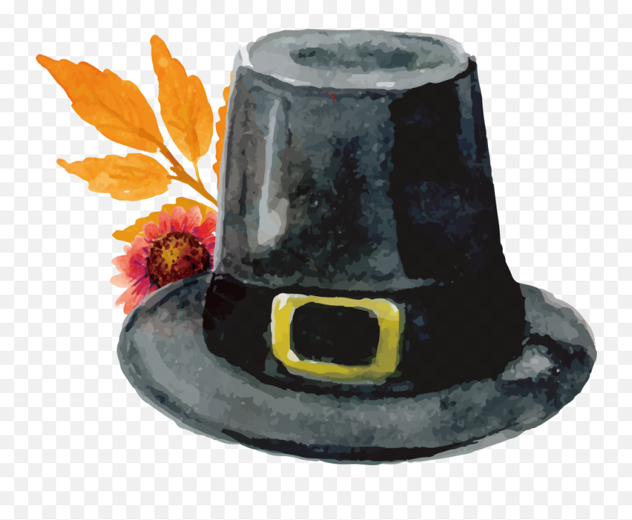 Vector Black Hat Png Download - Transparent Background Pilgrim Hat Clipart Emoji,Pilgrim Hat Emoji