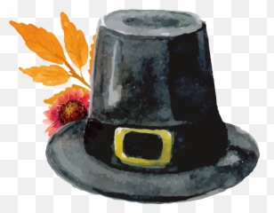 Vector Black Hat Png Download - Transparent Background Pilgrim Hat Clipart Emoji,Pilgrim Hat Emoji