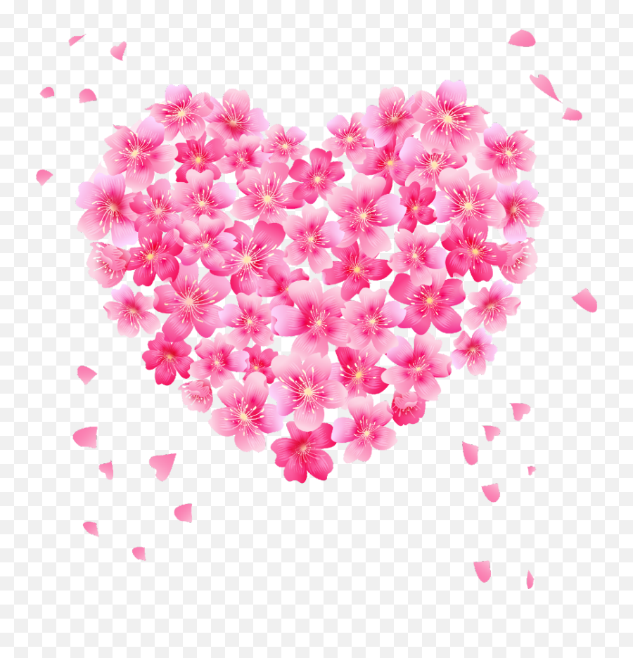 Heart Frame Png - Pink Flower Heart Frame Border Png Flower Heart Vector Emoji,Borders Emoticon.