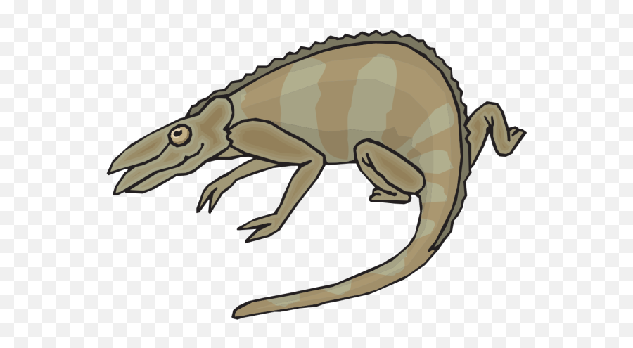 Brown And Gray Chameleon Png Svg Clip - Camaleon Marron Dibujo Emoji,Chameleon Emoji