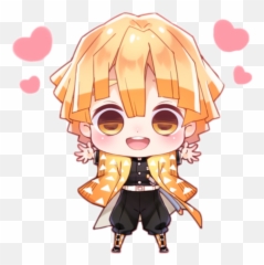 Zenitsu Sticker By - Zenitsu Chibi Transparent Background Emoji,Cute Chibi Drawings Of Emojis