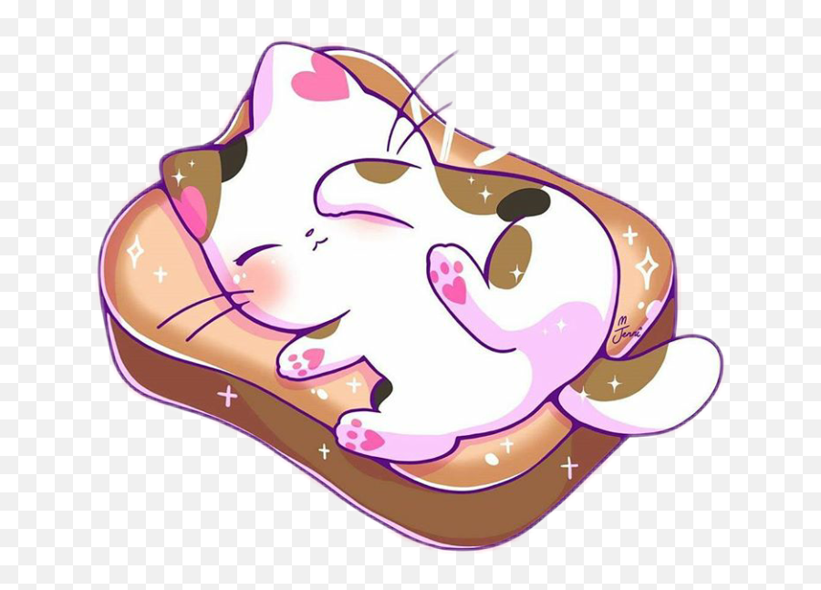 Toastcat - Discord Emoji Cartoon Kawaii Cute Anime Bread,Toasting Mimosas Emoji