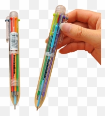 Multi Colored Ballpoint Pen - Multi Color Pen Png Emoji,Emoji Pens