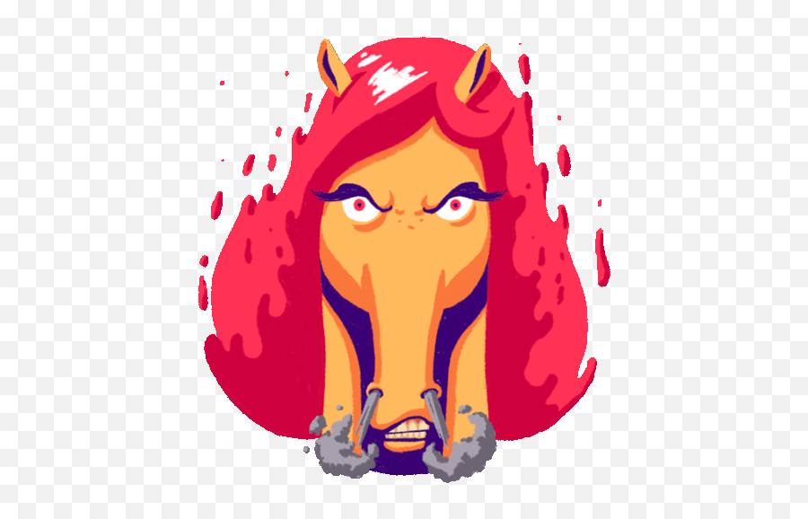 Angry Horse With Smoke Coming Out Its Nostrils Sticker - Fictional Character Emoji,Smoke Nose Emojis