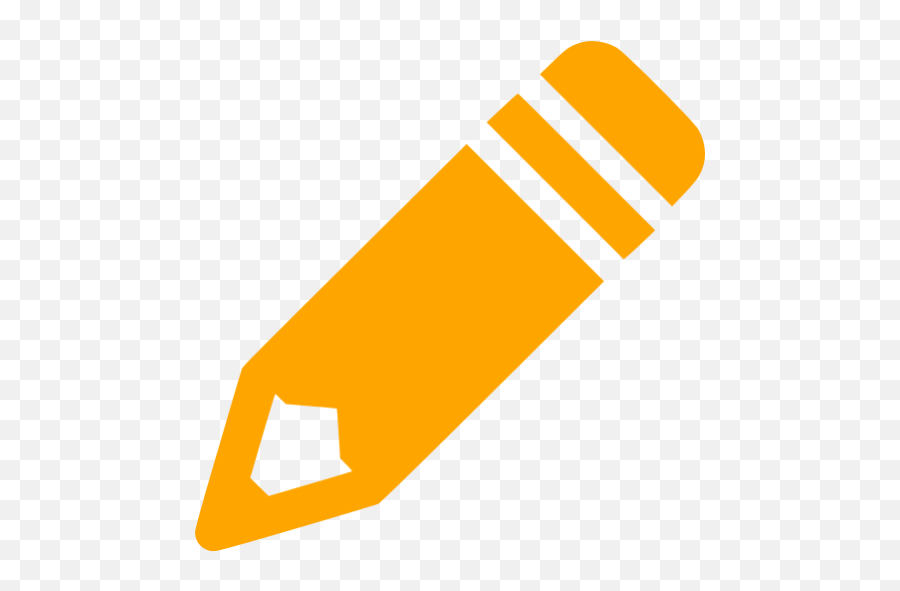 Orange Pencil Icon - Free Orange Pencil Icons Pencil Icon Yellow Png Emoji,Pencil Emoticon