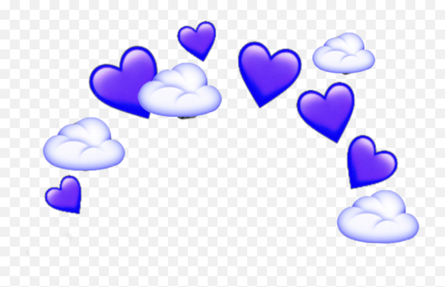 Purple Emoji Crown Heart Cloud Sticker By Yee - Transparent Crown Of Purple Emojis,Purple Heart Emoji Png
