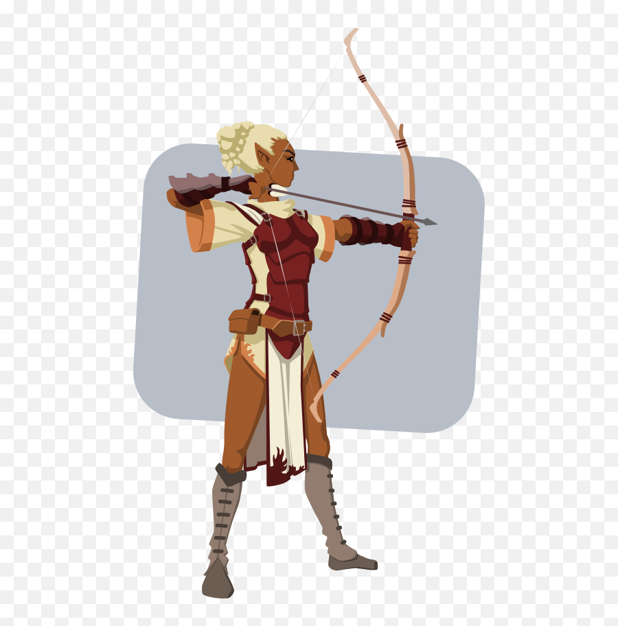 Elven Archer Clipart - Dark Skin Elf Archer Emoji,Archer Emoticons