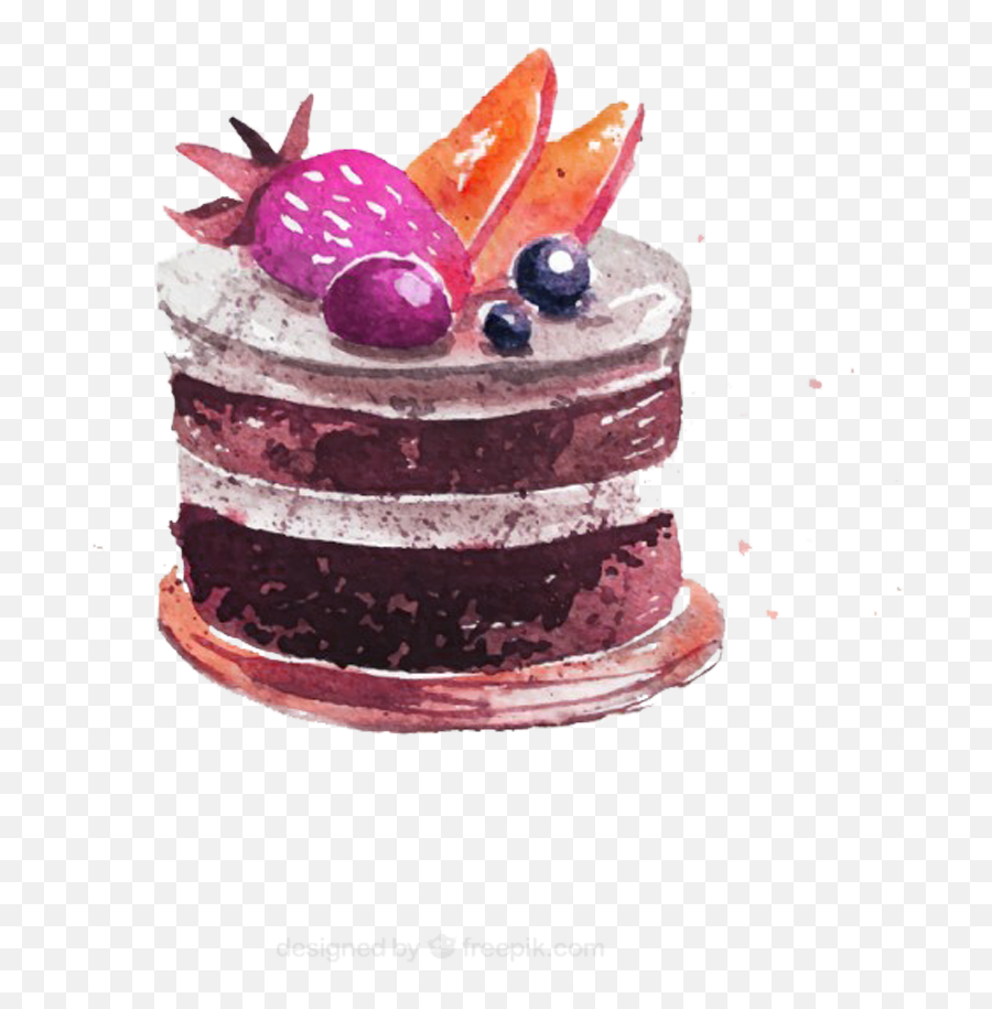 Cupcake Chocolate Cake Bakery Watercolor Painting Clip Art - Clip Art Watercolor Cake Art Emoji,Cupcake Emoji Facebook