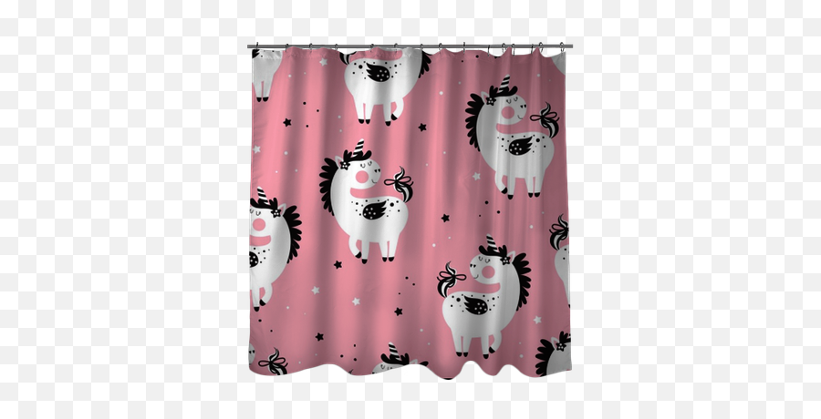 Unicorn Curtain Sticker - Shower Curtain Emoji,Emoji Shower Curtain Set