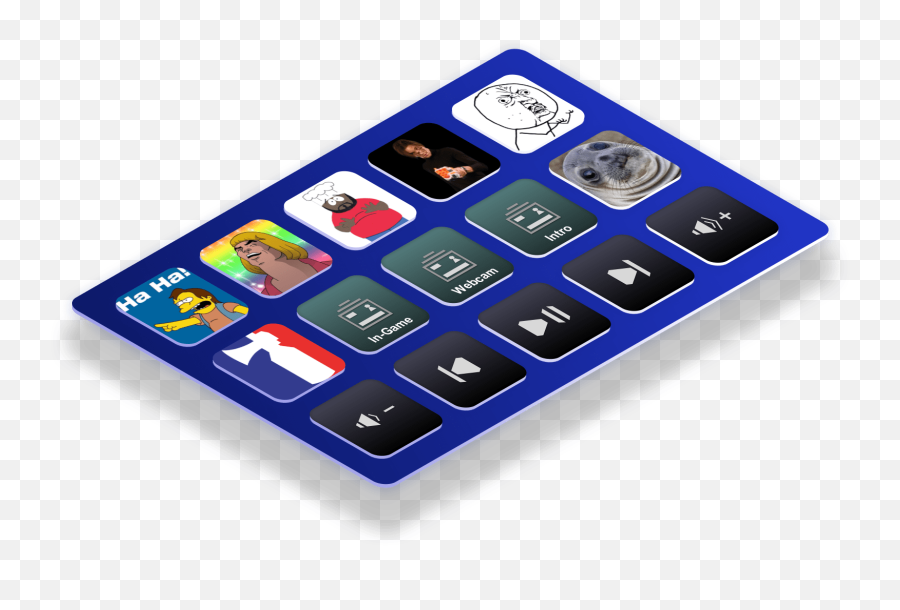 Stream Deck - Vertical Emoji,Light Blue Box Steam Emoticon