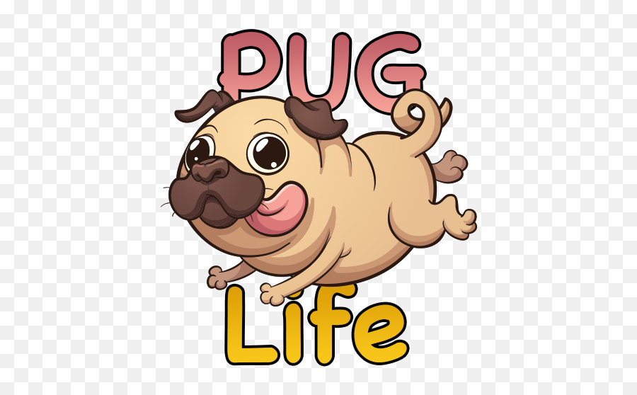 Pug Running Clipart Transparent Png - Cartoon Pug Emoji,Running Emoji Png