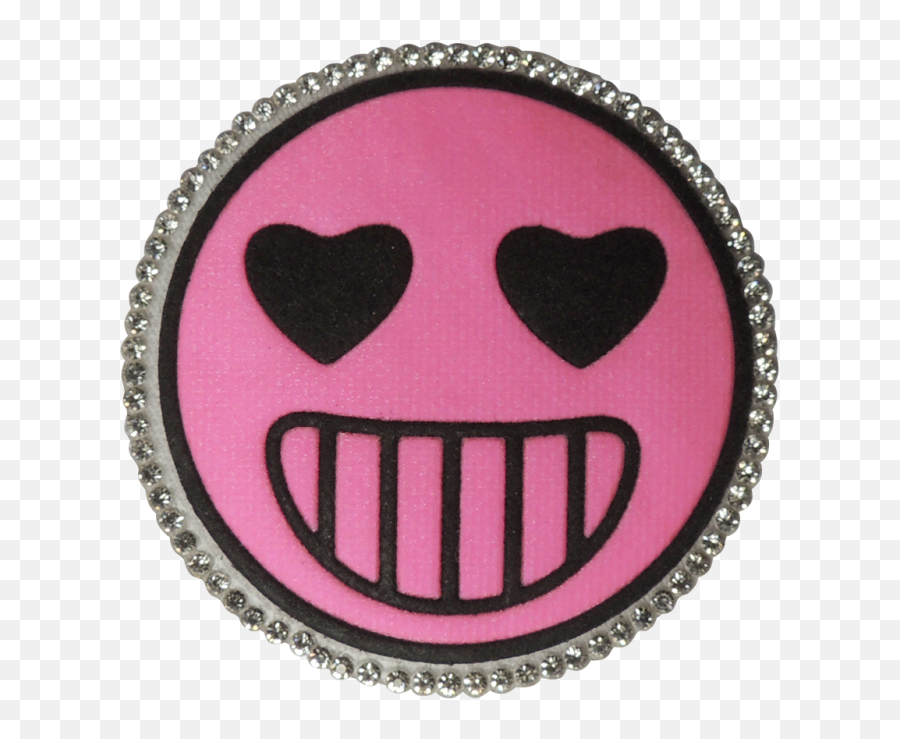 Pink Round Smile Emoji Face Applique - Happy,Diva Emoji