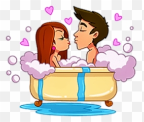 Bath Couple Love Sticker - Conversation Emoji,Couple Bath Emoji